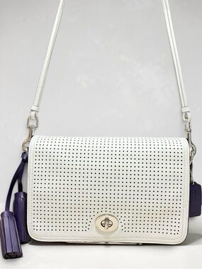 COACH Legacy Penelope Perforated Smooth Leather Crossbody Bag